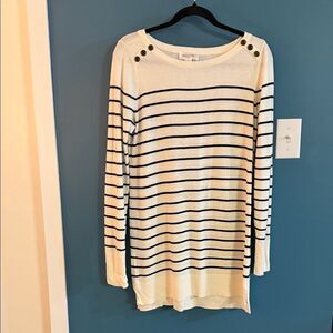 Motherhood Black and White Striped Long Sleeve Top